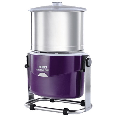 USHA Colossal Ergo 2 Litres 2 Stones Wet Grinder with Coconut Scrapper & Atta Kneader (Stainless Steel Drum, Magenta)