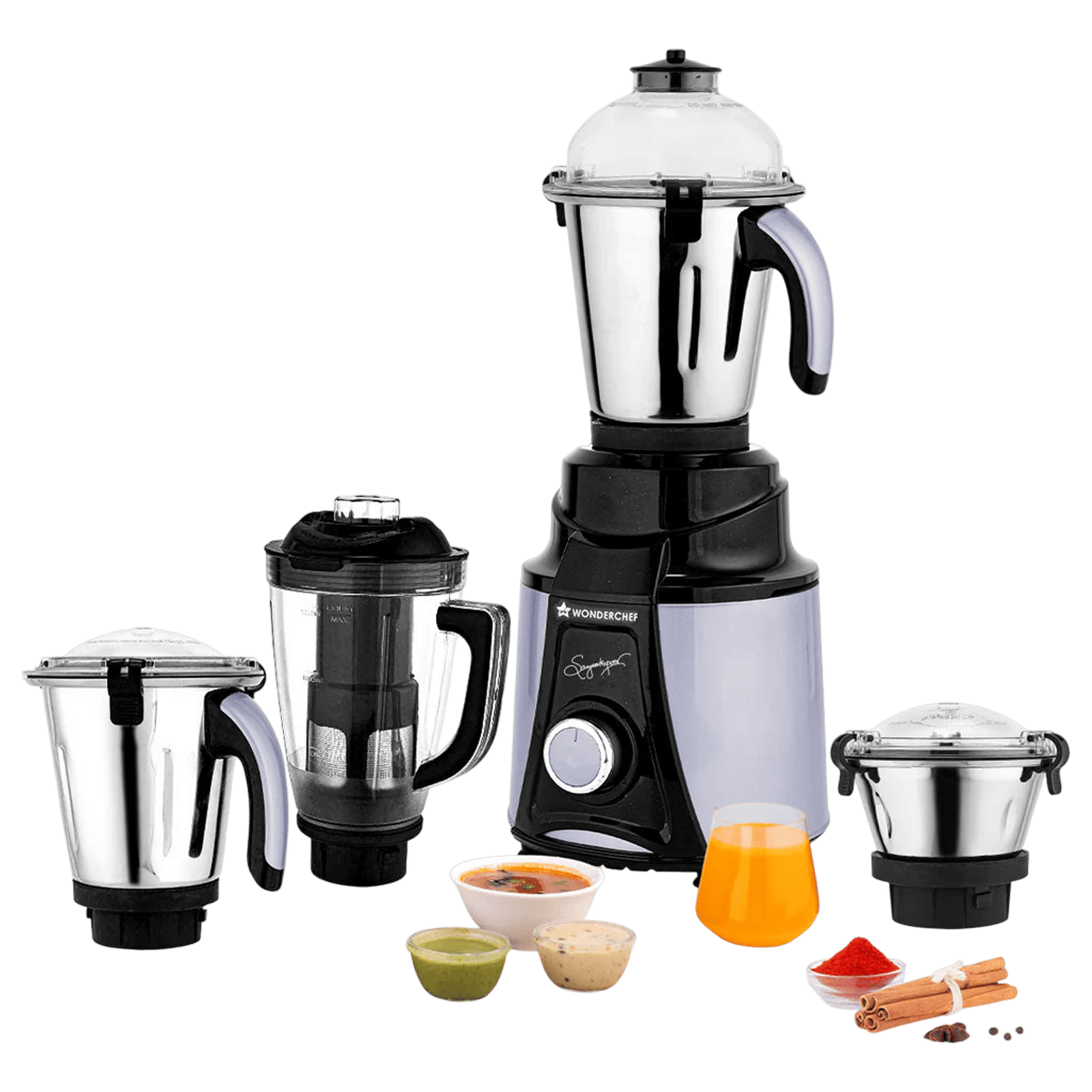 WONDERCHEF Galaxy 1000 Watt 4 Jars Mixer Grinder (18000 RPM, Low Noise, Grey) WONDERCHEF Galaxy 1000 Watt 4 Jars Mixer Grinder (18000 RPM, Low Noise, Grey)_1
