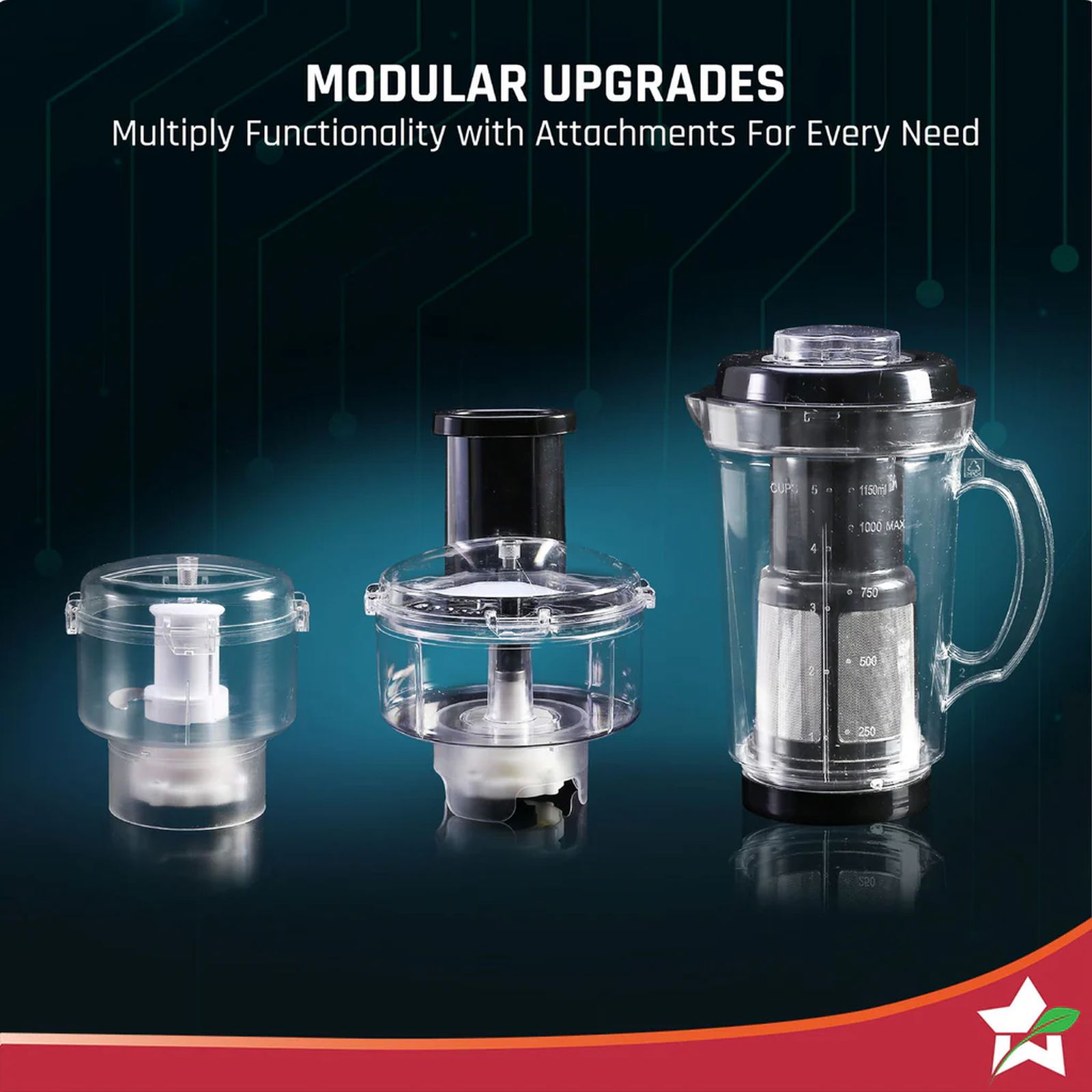 WONDERCHEF Nutri Blend Smart 500 Watt 2 Jars Mixer Grinder Blender (22000 RPM, Dual Pulse Function, Black) WONDERCHEF Nutri Blend Smart 500 Watt 2 Jars Mixer Grinder Blender (22000 RPM, Dual Pulse Function, Black)_8