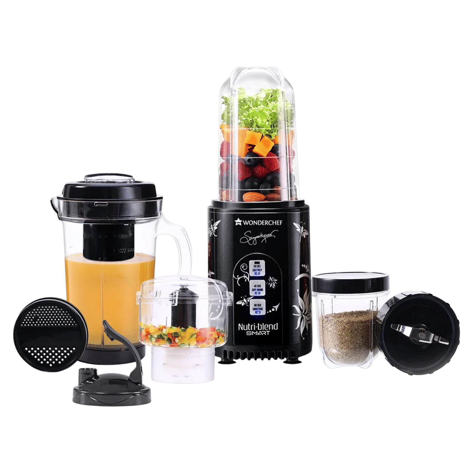 WONDERCHEF Nutri Blend Smart 500 Watt 2 Jars Mixer Grinder Blender (22000 RPM, Dual Pulse Function, Black) WONDERCHEF Nutri Blend Smart 500 Watt 2 Jars Mixer Grinder Blender (22000 RPM, Dual Pulse Function, Black)_1