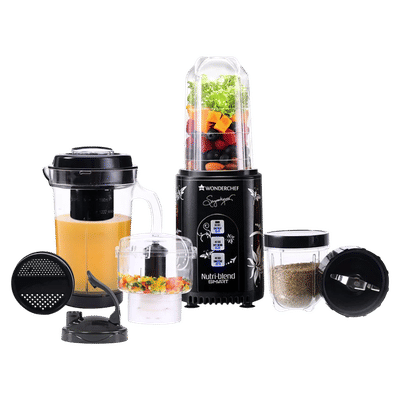 WONDERCHEF Nutri Blend Smart 500 Watt 2 Jars Mixer Grinder Blender (22000 RPM, Dual Pulse Function, Black)