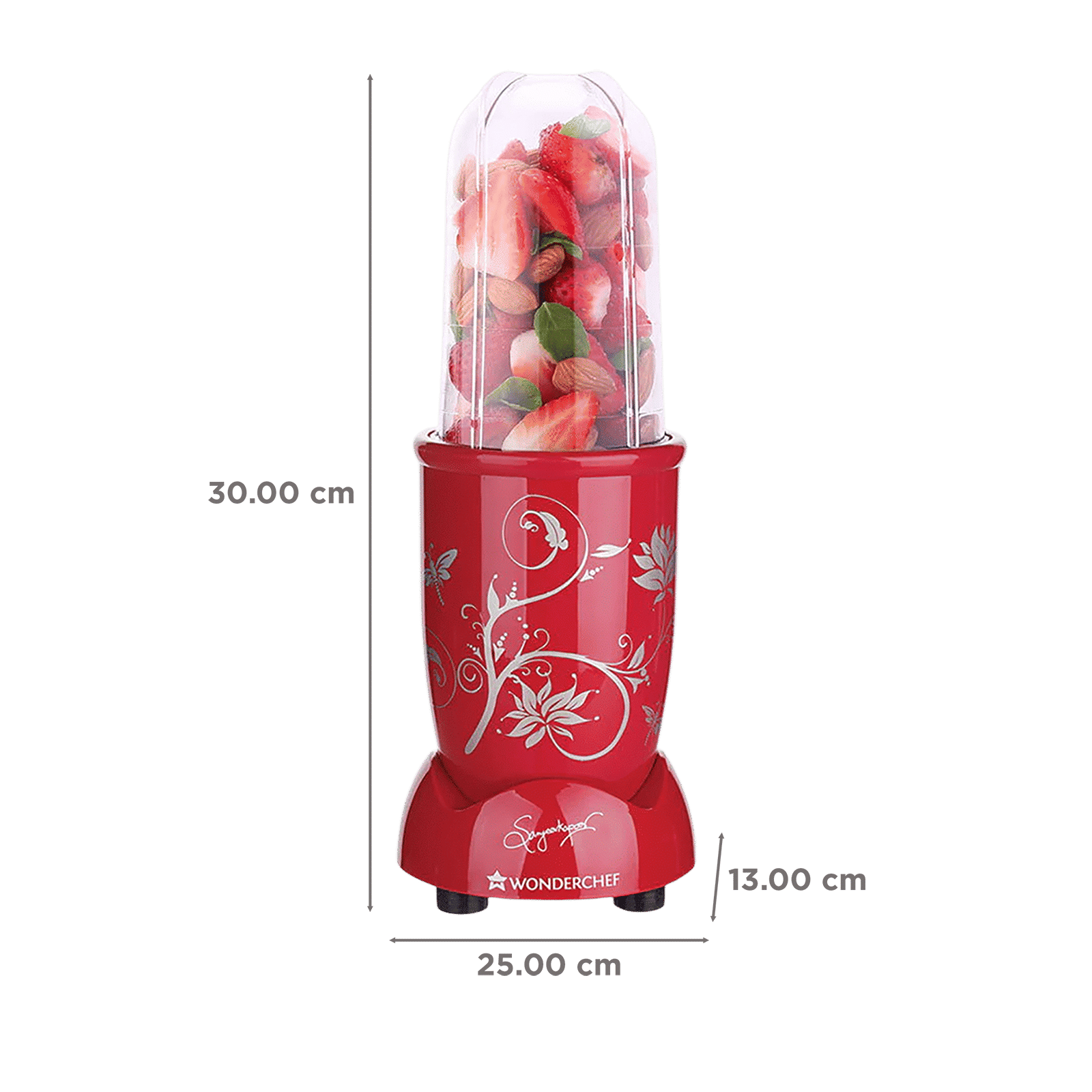 WONDERCHEF Nutri-blend 500 Watt 3 Jars Mixer Grinder Blender (22000 RPM, Powerful Motor, Red)_2