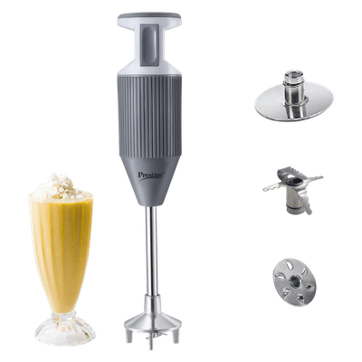 Prestige BlendX 250 Watt Hand Blender with 3 Attachments (Low Noise Operation, Grey)