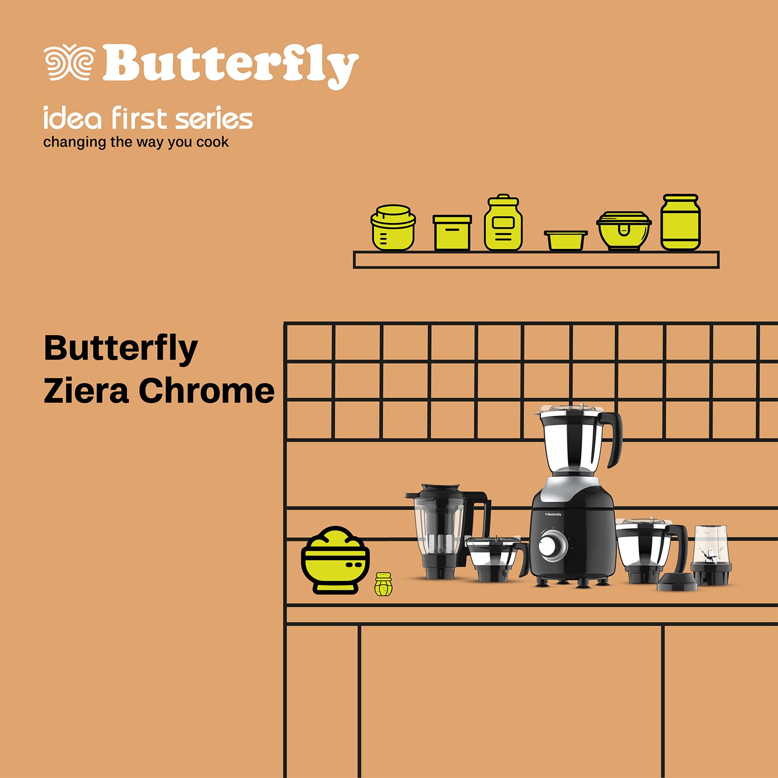 Butterfly ZieraChrome 750 Watt 5 Jars Juicer Mixer Grinder (21000 RPM, Black) Butterfly ZieraChrome 750 Watt 5 Jars Juicer Mixer Grinder (21000 RPM, Black)_4