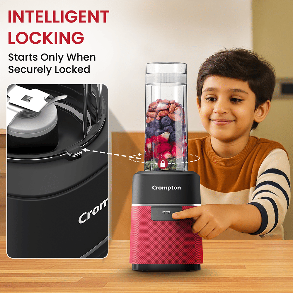 Crompton Ameo Fresh 400 Watt 2 Jars Nutri Blender (Maxi Blend Technology, Black & Red) Crompton Ameo Fresh 400 Watt 2 Jars Nutri Blender (Maxi Blend Technology, Black & Red)_8