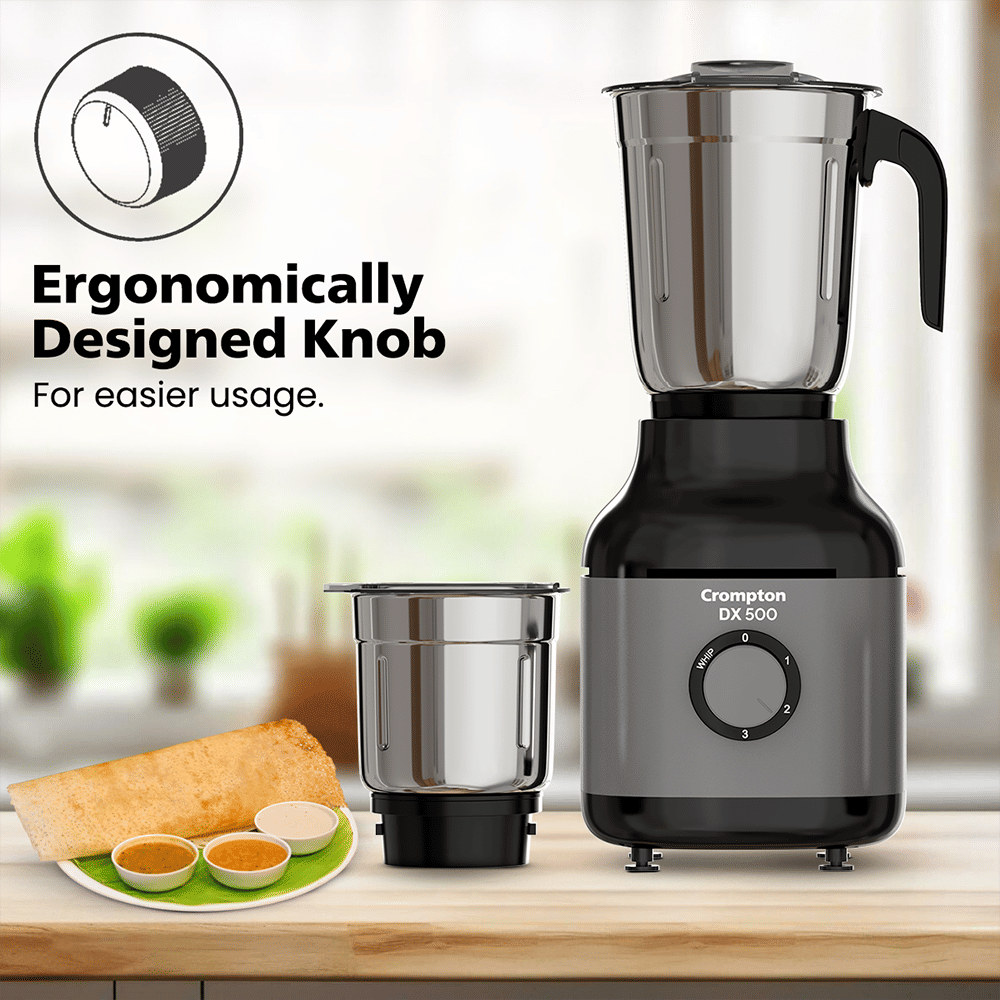 Crompton DX500 500 Watt 3 Jars Mixer Grinder (Motor Vent-X Technology, Black & Grey) Crompton DX500 500 Watt 3 Jars Mixer Grinder (Motor Vent-X Technology, Black & Grey)_6