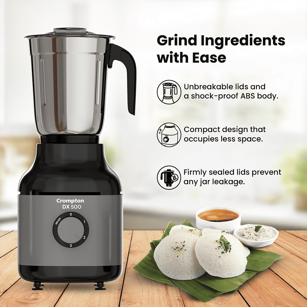Crompton DX500 500 Watt 3 Jars Mixer Grinder (Motor Vent-X Technology, Black & Grey) Crompton DX500 500 Watt 3 Jars Mixer Grinder (Motor Vent-X Technology, Black & Grey)_8