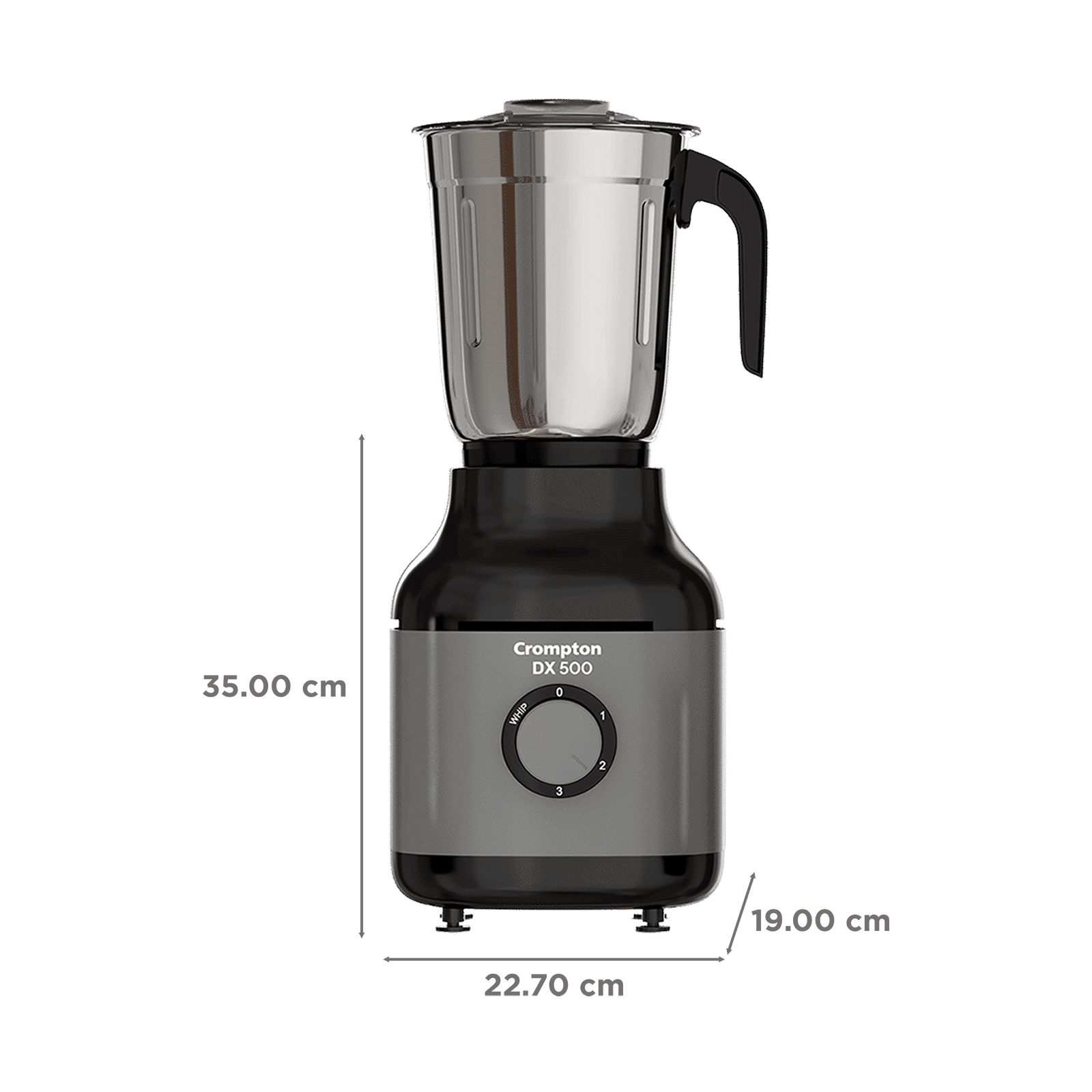 Crompton DX500 500 Watt 3 Jars Mixer Grinder (Motor Vent-X Technology, Black & Grey) Crompton DX500 500 Watt 3 Jars Mixer Grinder (Motor Vent-X Technology, Black & Grey)_3
