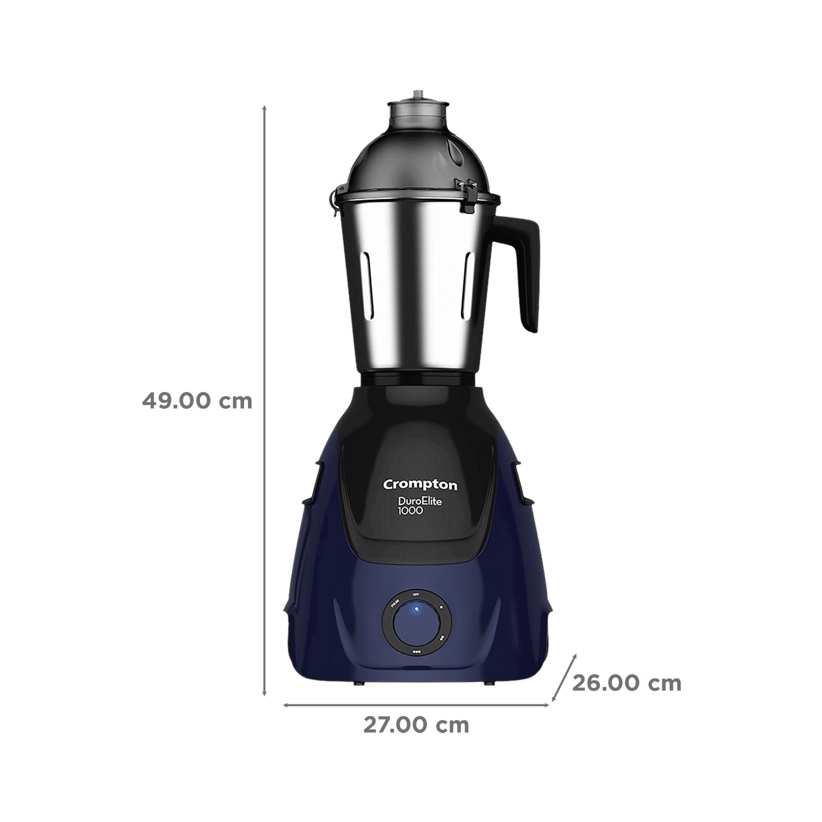 Crompton Duro Elite 1000 Watt 4 Jars Mixer Grinder (Motor Vent X Technology, Black & Blue)_3