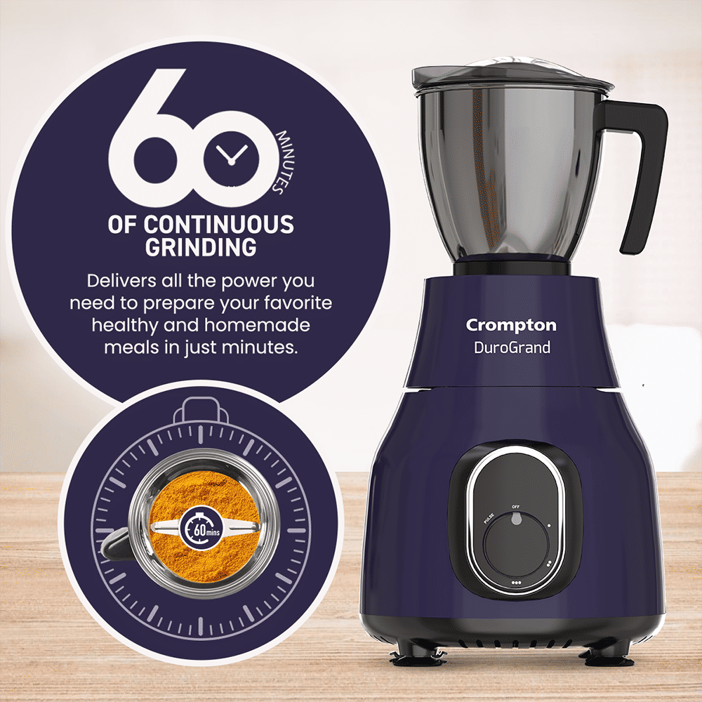Crompton DuroGrand 750 Watt 5 Jars Mixer Grinder (Motor Vent X Technology, Black & Purple)_10