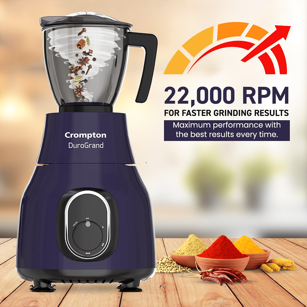 Crompton DuroGrand 750 Watt 5 Jars Mixer Grinder (Motor Vent X Technology, Black & Purple)_11
