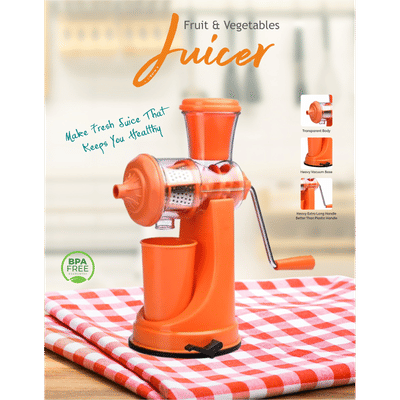 COOKAID Manual 1 Jar Juicer (BPA Free, Orange)