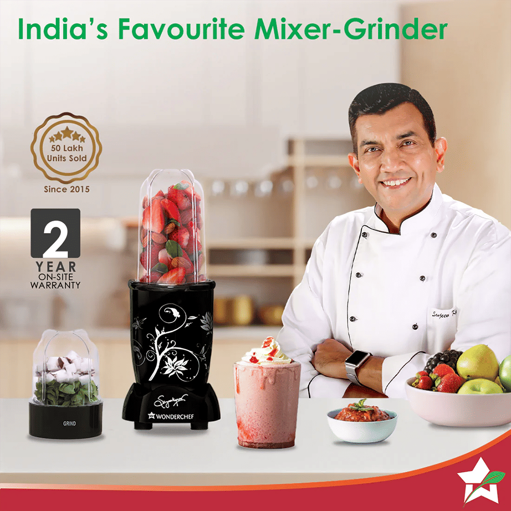 WONDERCHEF Nutri-blend 500 Watt 2 Jars Mixer Grinder Blender (22000 RPM, Powerful Motor, Black) WONDERCHEF Nutri-blend 500 Watt 2 Jars Mixer Grinder Blender (22000 RPM, Powerful Motor, Black)_4