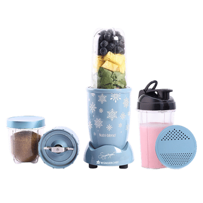 WONDERCHEF Nutri-blend Snowflakes 500 Watt 2 Jars Mixer Grinder Blender (22000 RPM, Powerful Motor, Blue)