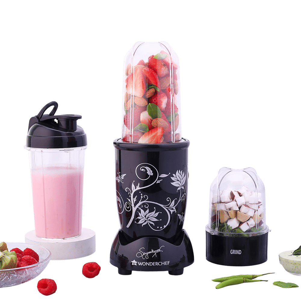 WONDERCHEF Nutri-blend 500 Watt 3 Jars Mixer Grinder Blender (22000 RPM, Powerful Motor, Black)_1