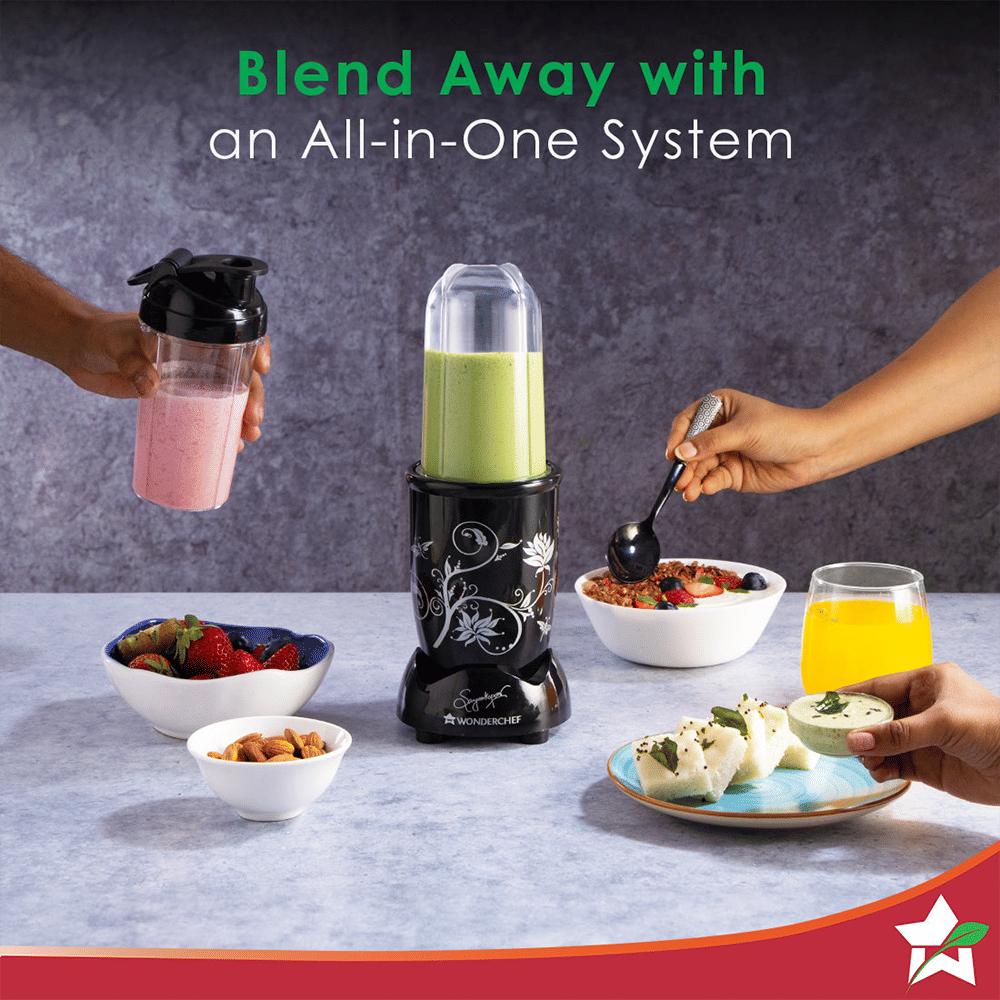 WONDERCHEF Nutri-blend 500 Watt 3 Jars Mixer Grinder Blender (22000 RPM, Powerful Motor, Black)_10