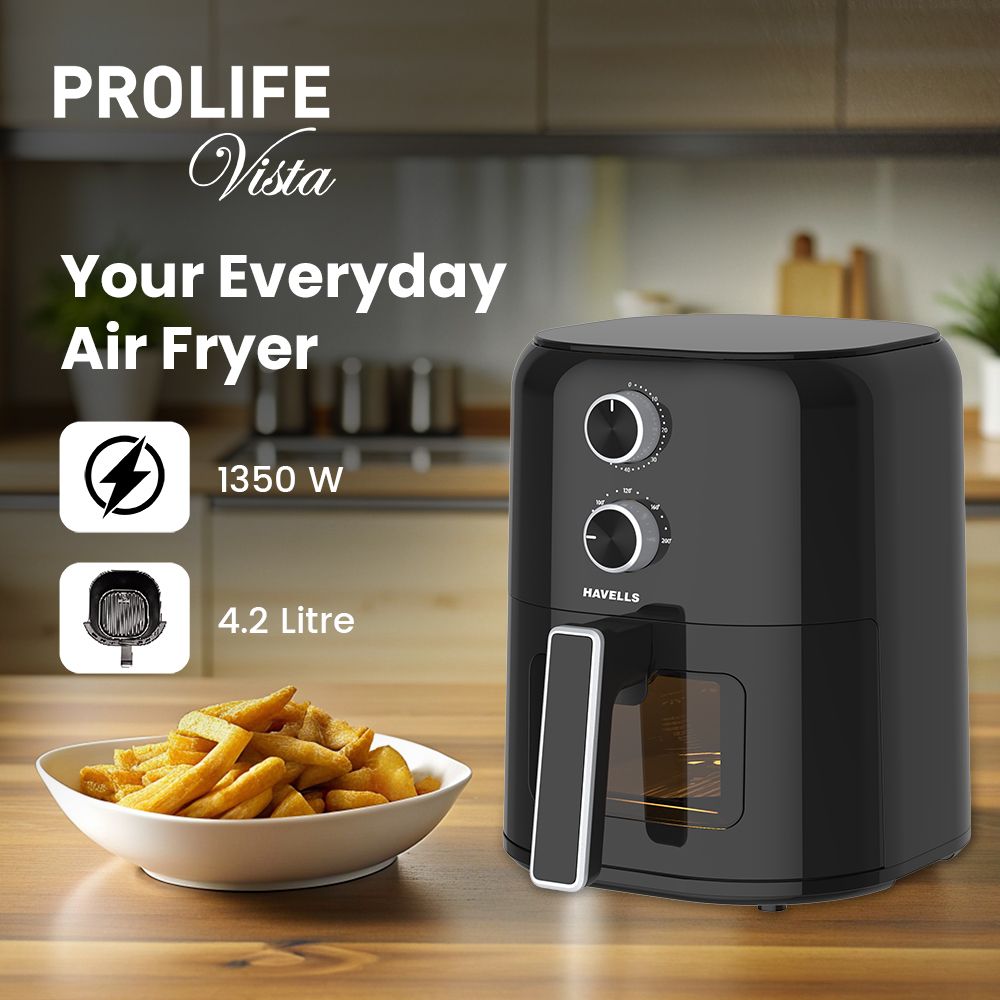 HAVELLS Profile Vista 4.2L 1350 Watt Air Fryer with Aerocrisp Technology (Black)_4