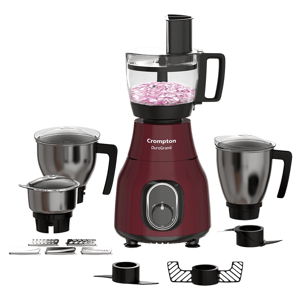 Crompton Duro Grand Plus 750 Watt Food Processors with 8 Blades (Red)_1
