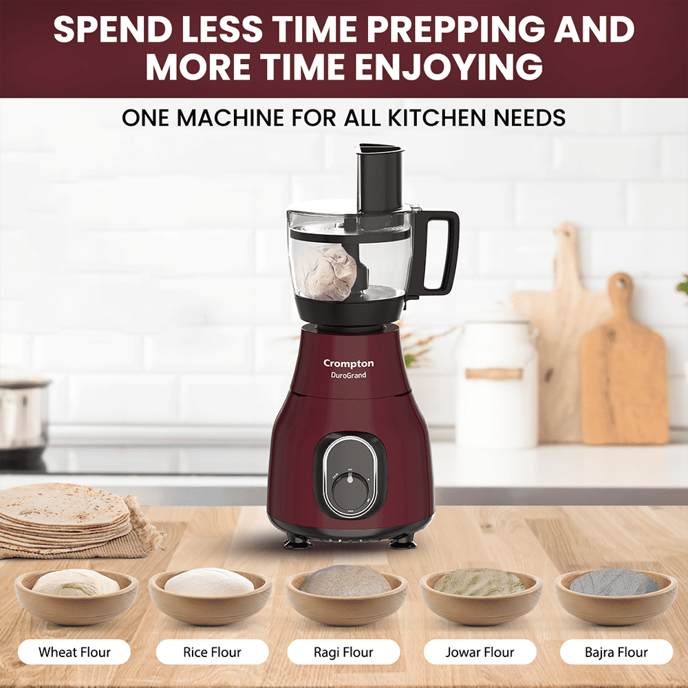 Crompton Duro Grand Plus 750 Watt Food Processors with 8 Blades (Red)_8