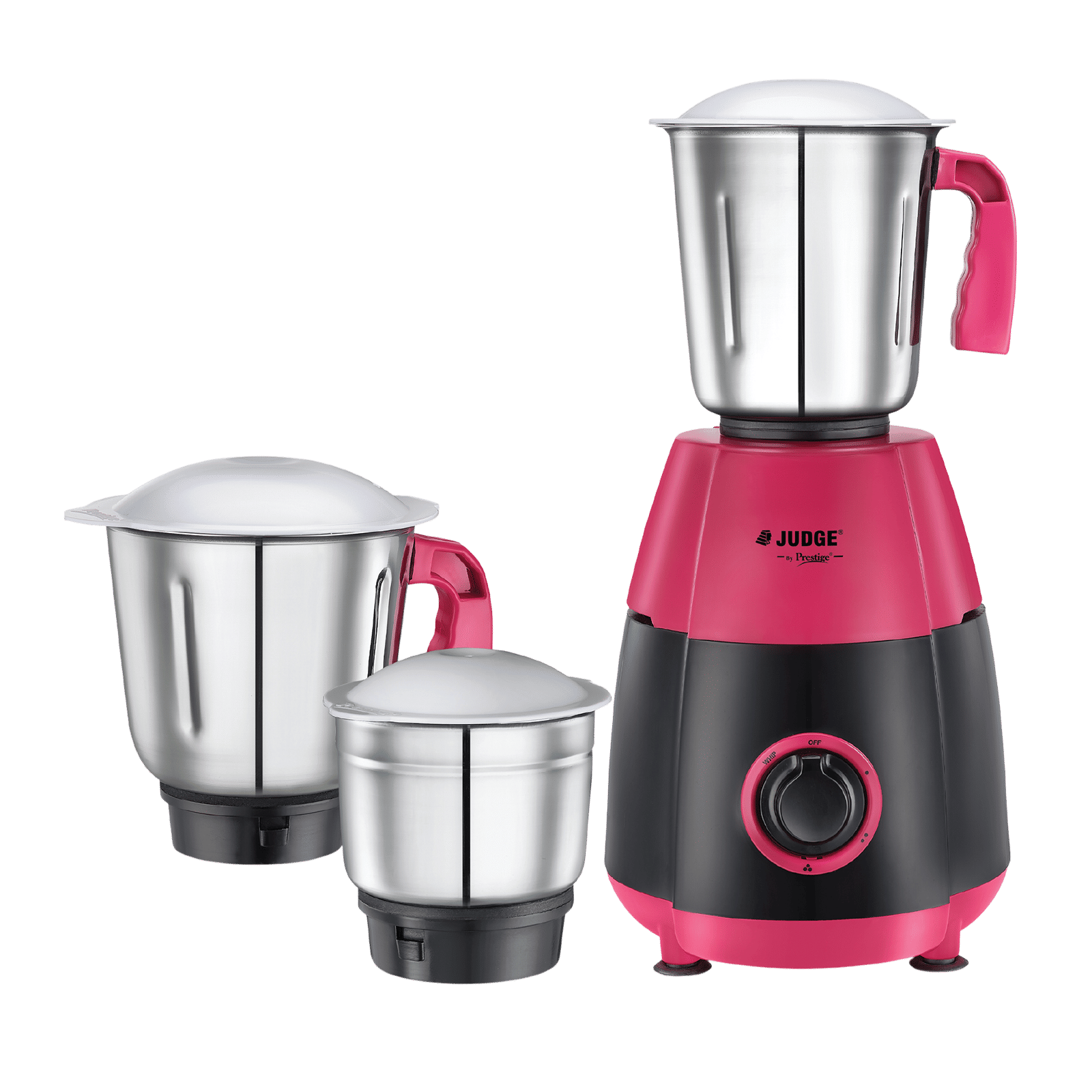 JUDGE By Prestige Aura 750 Watt 3 Jars Mixer Grinder (21000 RPM, Rust Resistant, Pink & Black)_1