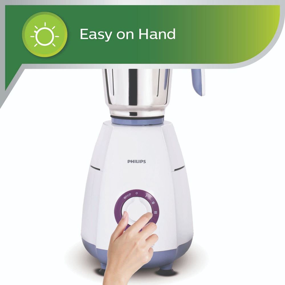 PHILIPS Viva Collection 750 Watt 3 Jars Mixer Grinder (19500 RPM, Auto Cut Off Protection, White/Blue)_12