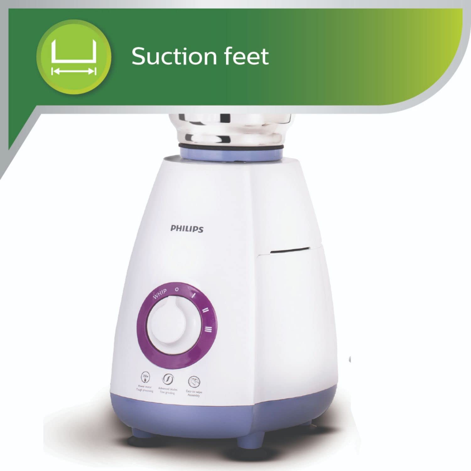 PHILIPS Viva Collection 750 Watt 3 Jars Mixer Grinder (19500 RPM, Auto Cut Off Protection, White/Blue)_16