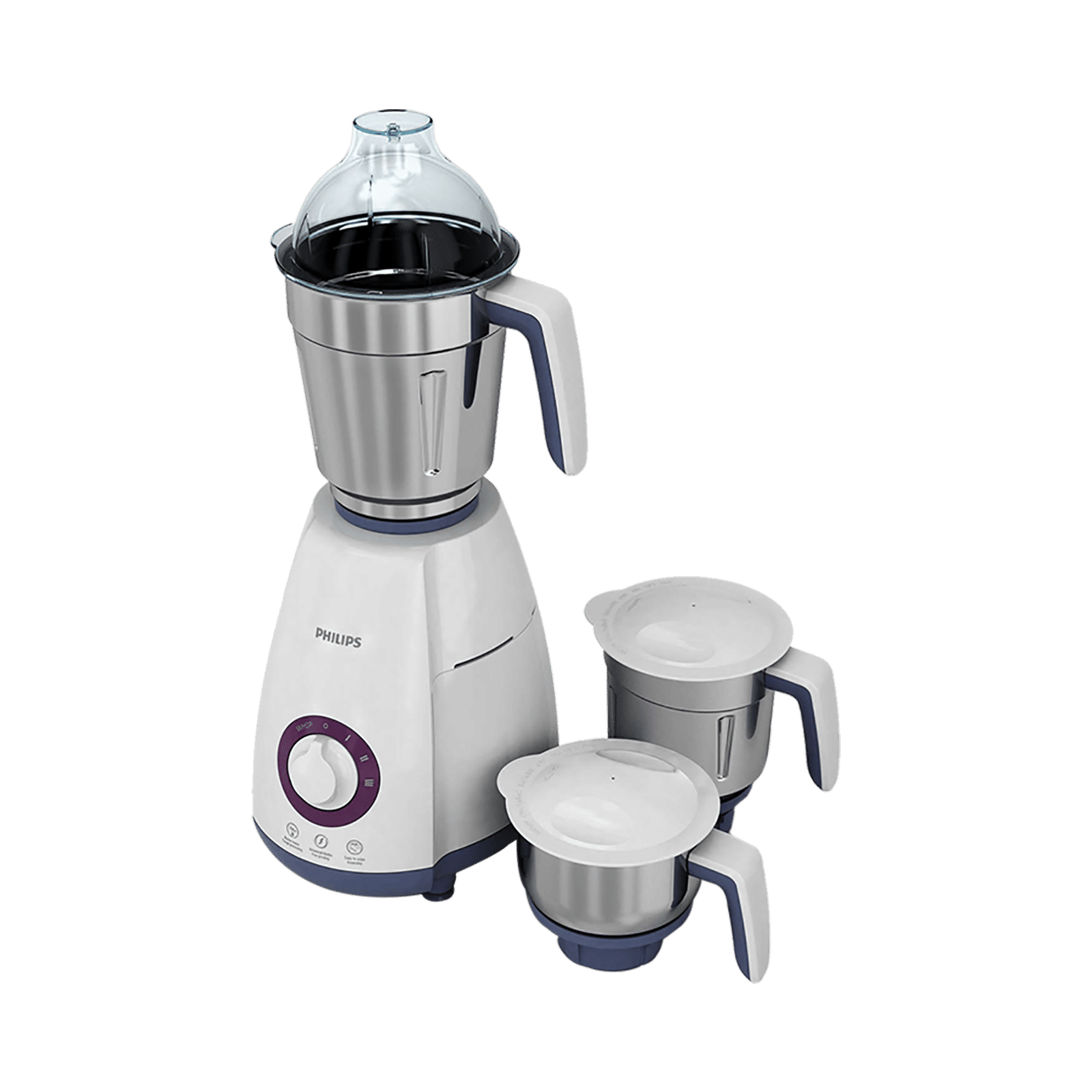 PHILIPS Viva Collection 750 Watt 3 Jars Mixer Grinder (19500 RPM, Auto Cut Off Protection, White/Blue)_7
