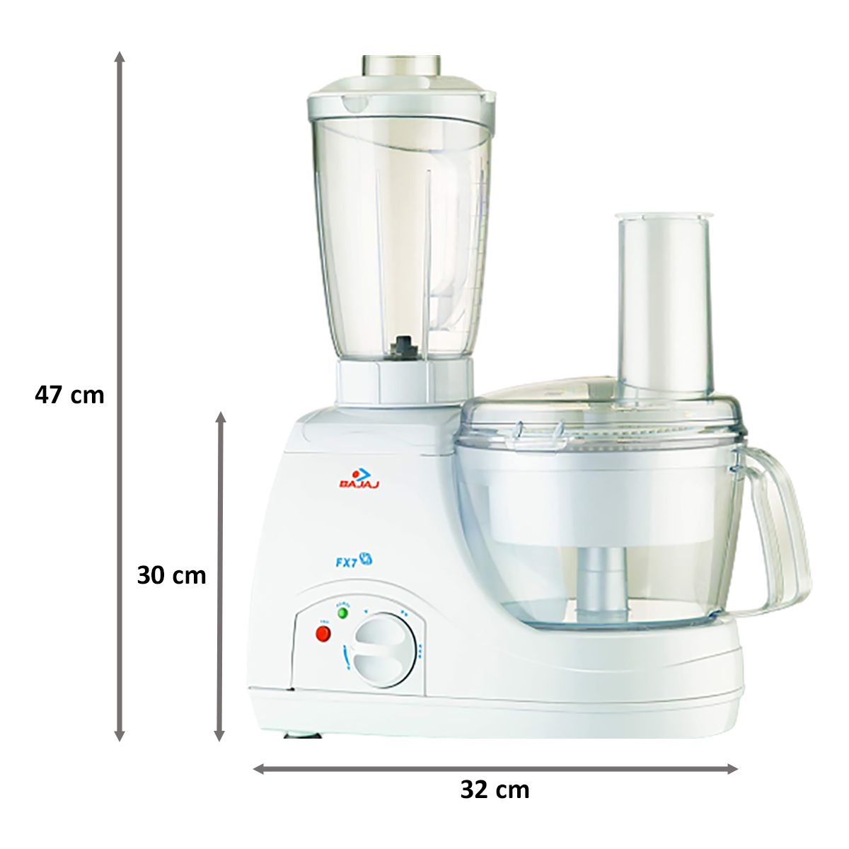 BAJAJ FX 7 600 Watt Food Processor with 3 Blades (White)_2