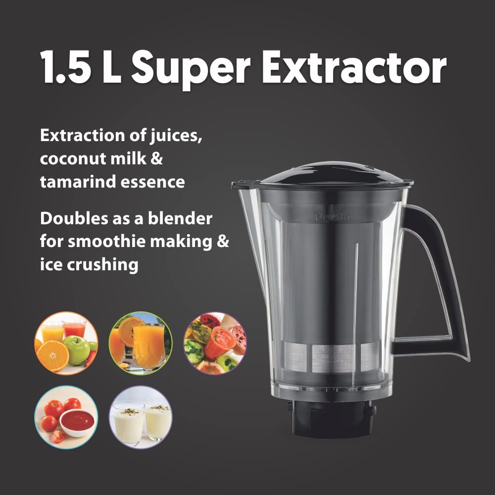 Preethi Steele Supreme 750 Watt 4 Jars Mixer Grinder (18000 RPM, Turbo Vent Technology, Grey) Preethi Steele Supreme 750 Watt 4 Jars Mixer Grinder (18000 RPM, Turbo Vent Technology, Grey)_16