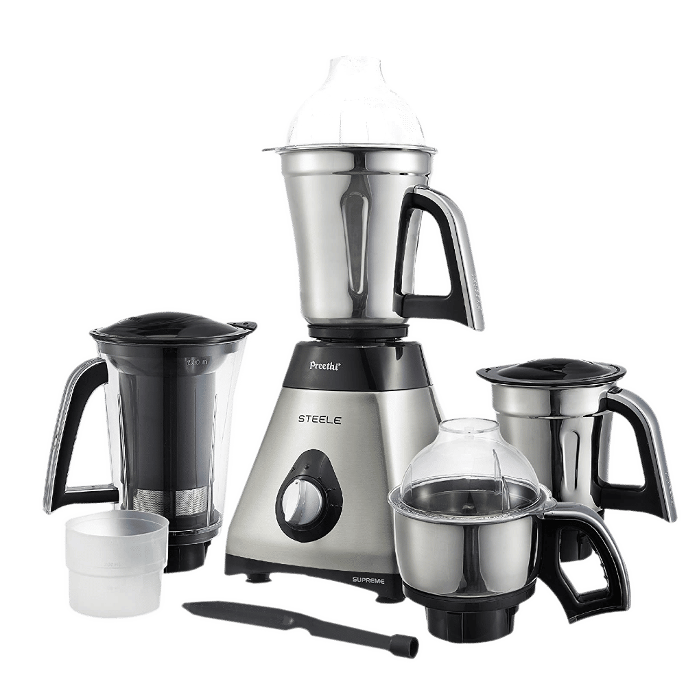 Preethi Steele Supreme 750 Watt 4 Jars Mixer Grinder (18000 RPM, Turbo Vent Technology, Grey) Preethi Steele Supreme 750 Watt 4 Jars Mixer Grinder (18000 RPM, Turbo Vent Technology, Grey)_6