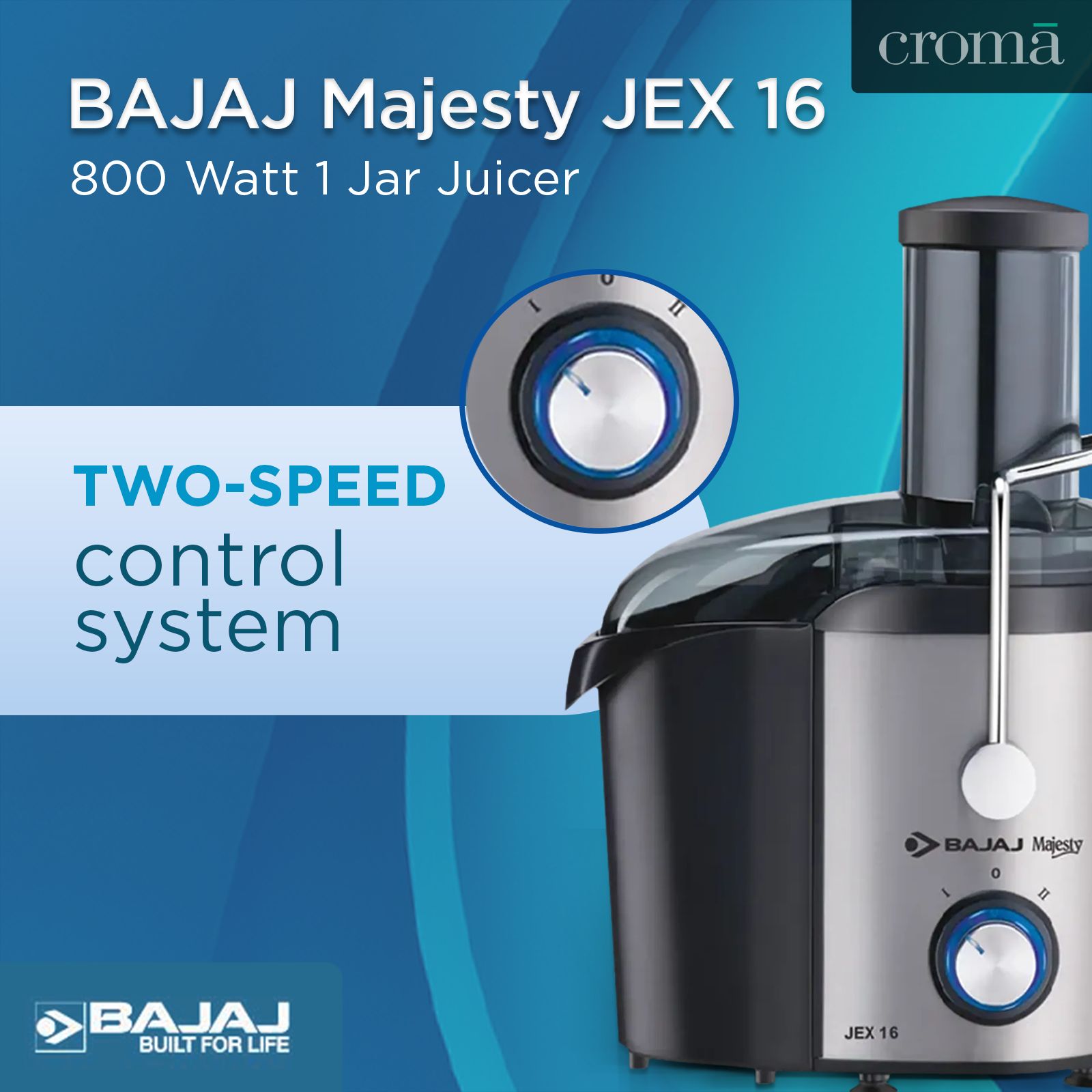 BAJAJ Majesty JEX 16 800 Watt 1 Jar Juicer (Elegant Backlit LED Control Panel, Black)_9