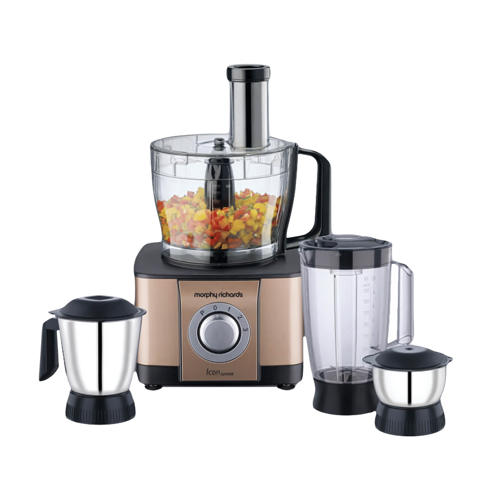 morphy richards Icon Superb 1000 Watt Food Processor with 6 Blades (Glazing Copper Gold) morphy richards Icon Superb 1000 Watt Food Processor with 6 Blades (Glazing Copper Gold)_1