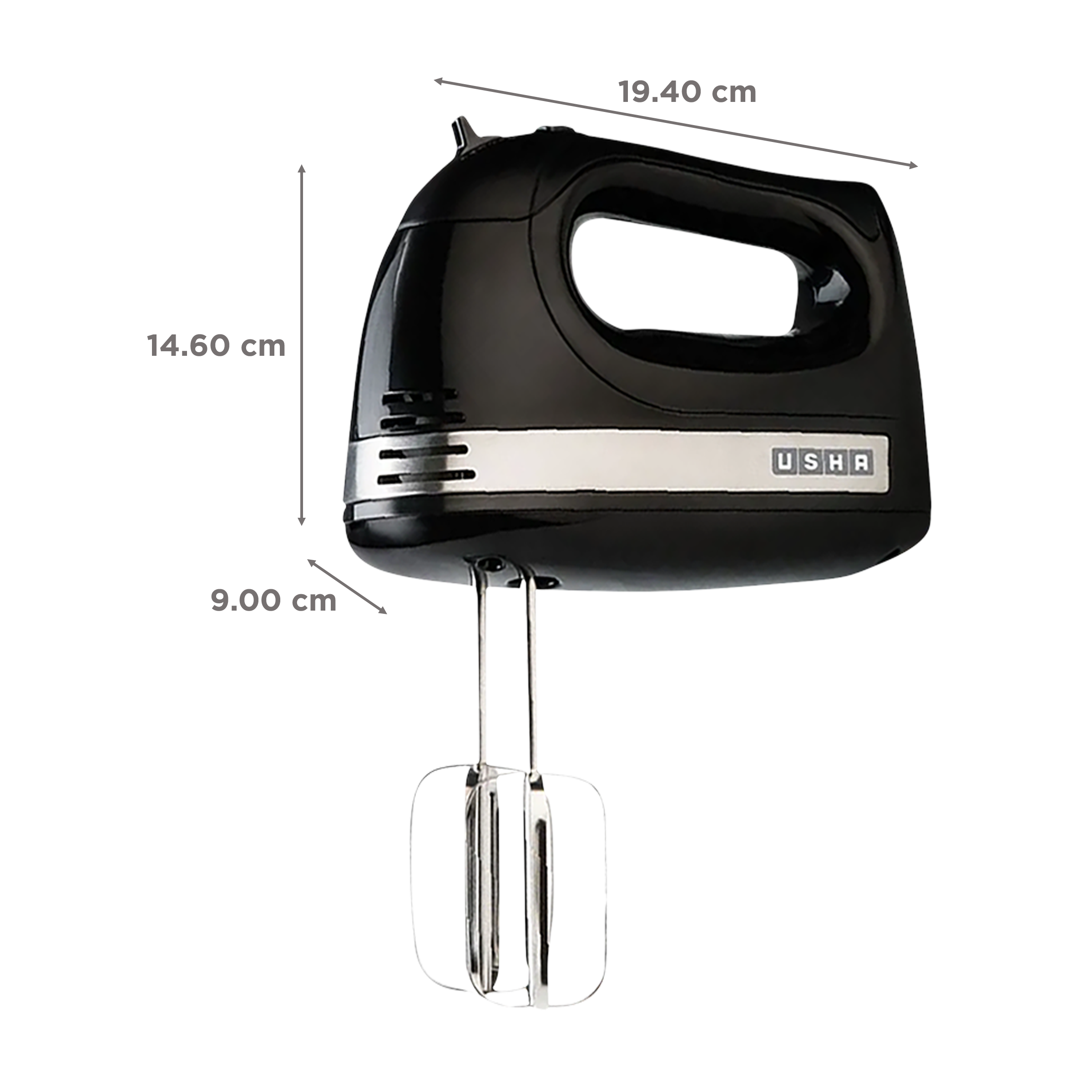 USHA HM 3732 300 Watt 5 Speed Hand Mixer with 2 Attachments (Turbo Setting, Black)_3