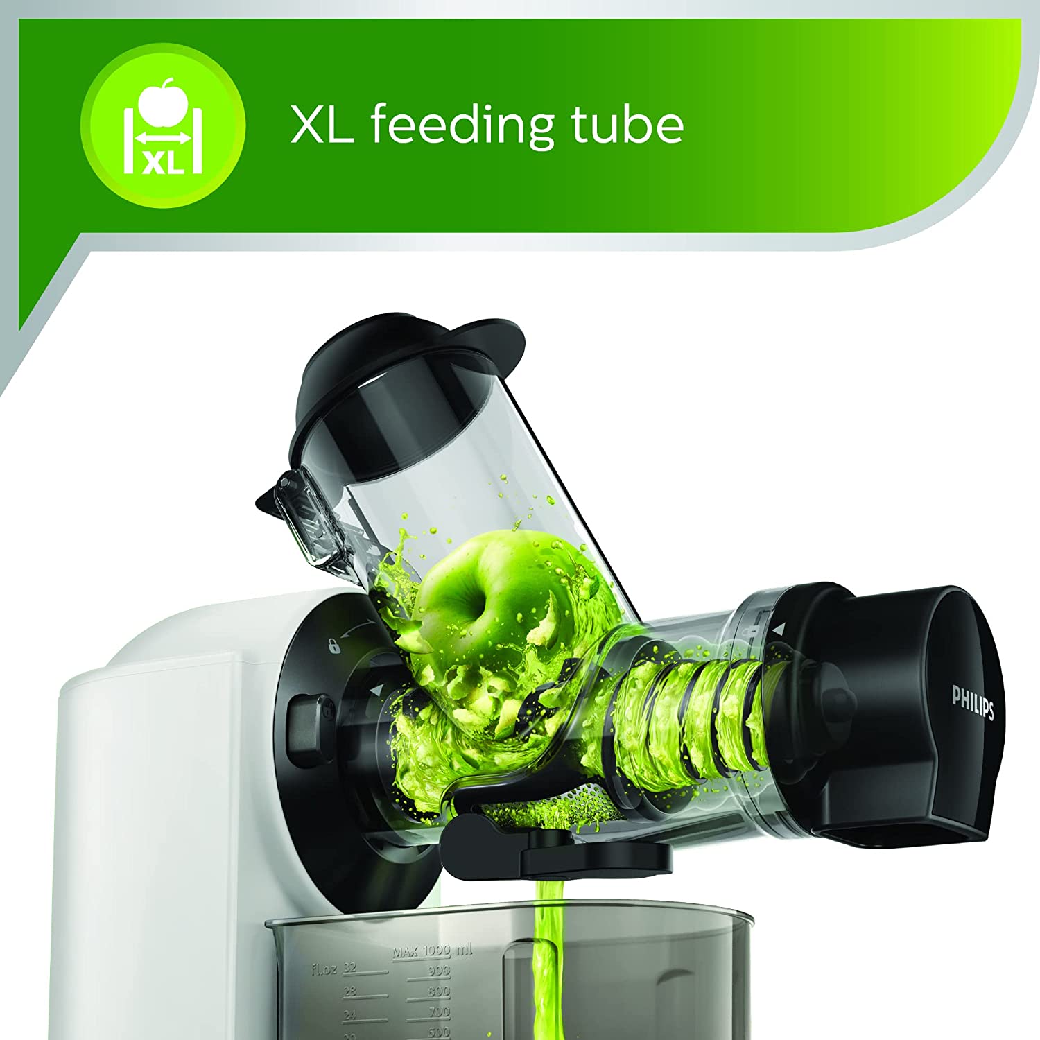 PHILIPS Viva Collection 150 Watt 1 Jar Masticating Juicer (100 RPM, QuickClean Technology, Black/White) PHILIPS Viva Collection 150 Watt 1 Jar Masticating Juicer (100 RPM, QuickClean Technology, Black/White)_15
