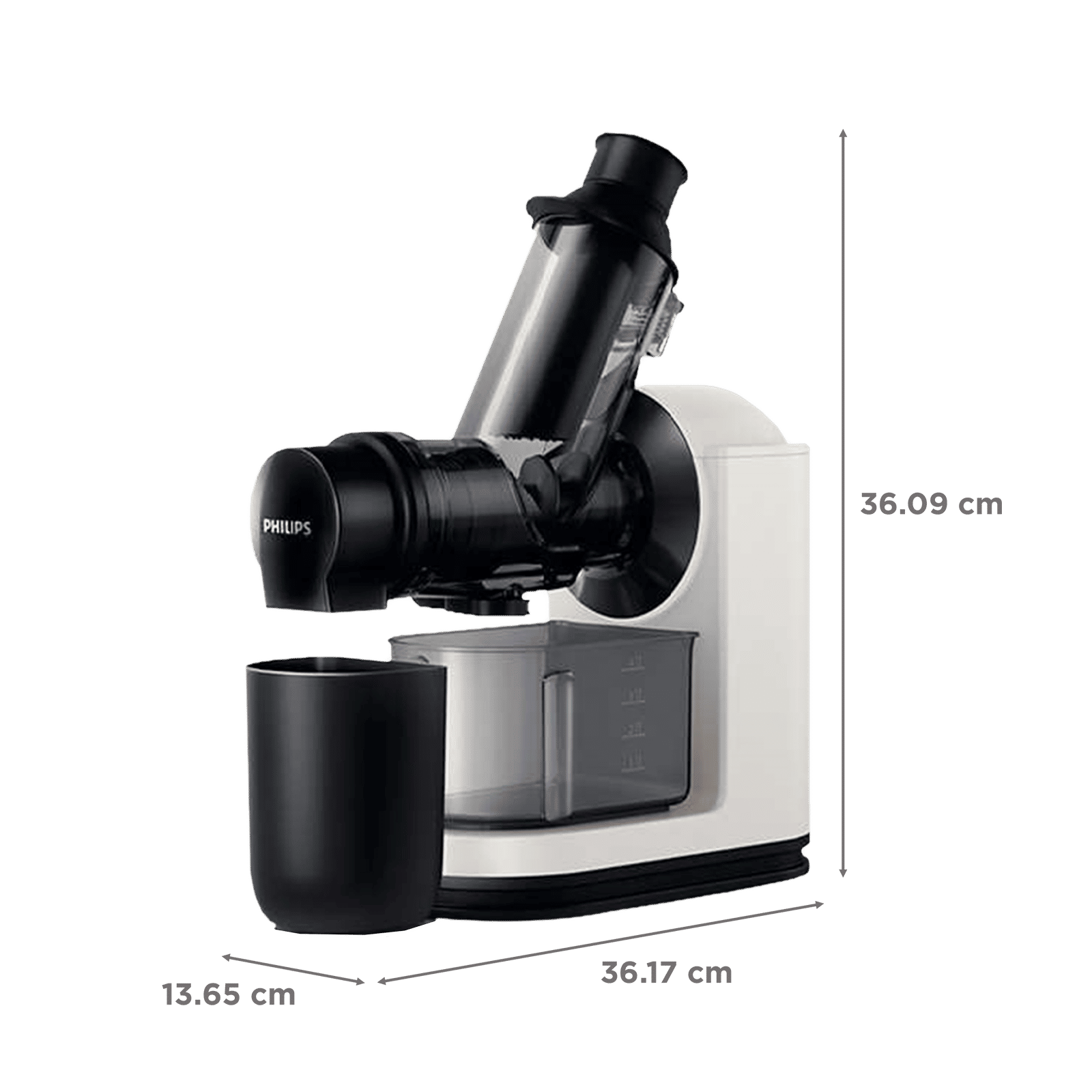 PHILIPS Viva Collection 150 Watt 1 Jar Masticating Juicer (100 RPM, QuickClean Technology, Black/White) PHILIPS Viva Collection 150 Watt 1 Jar Masticating Juicer (100 RPM, QuickClean Technology, Black/White)_3