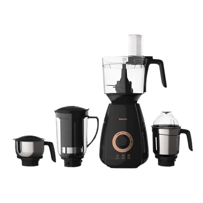 PHILIPS Avance Collection 750 Watt 4 Jars Mixer Grinder (20000 RPM, Gear Drive Technology, Black)
