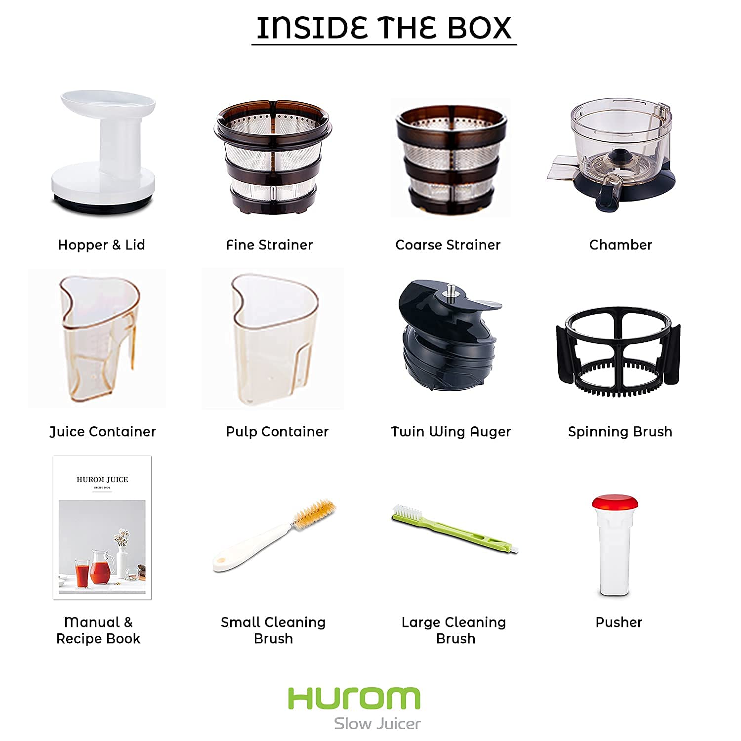 Hurom HP Series 150 Watt Cold Press Slow Juicer (43 RPM, Double-Edged Auger, White) Hurom HP Series 150 Watt Cold Press Slow Juicer (43 RPM, Double-Edged Auger, White)_11