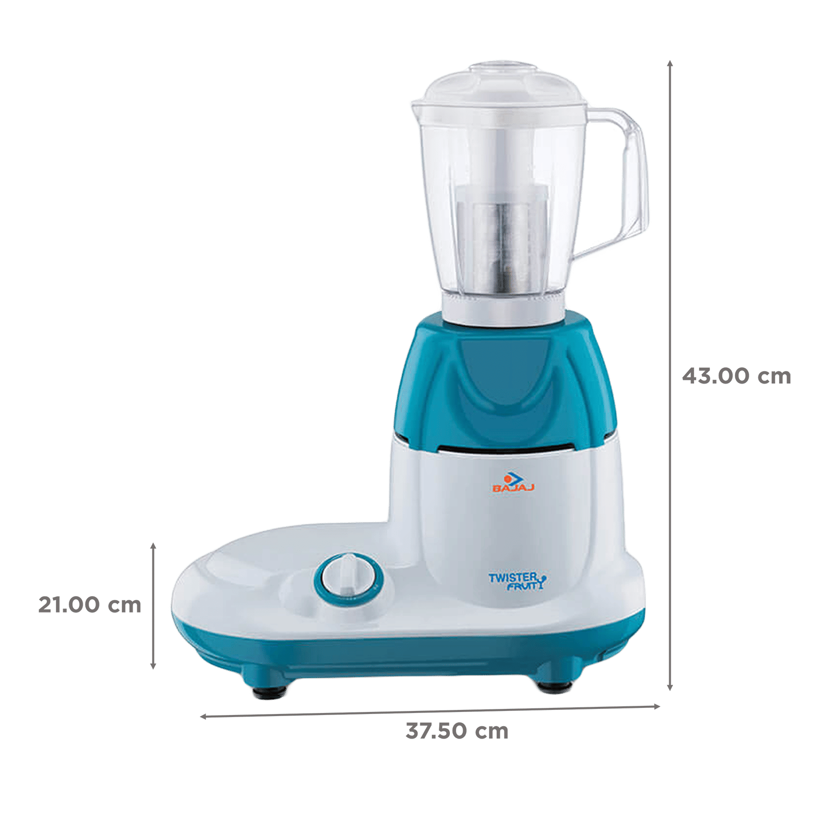 BAJAJ Twister Fruity 750 Watt 3 Jars Mixer Grinder (SS 304 Grade Blades, White and Blue) BAJAJ Twister Fruity 750 Watt 3 Jars Mixer Grinder (SS 304 Grade Blades, White and Blue)_3