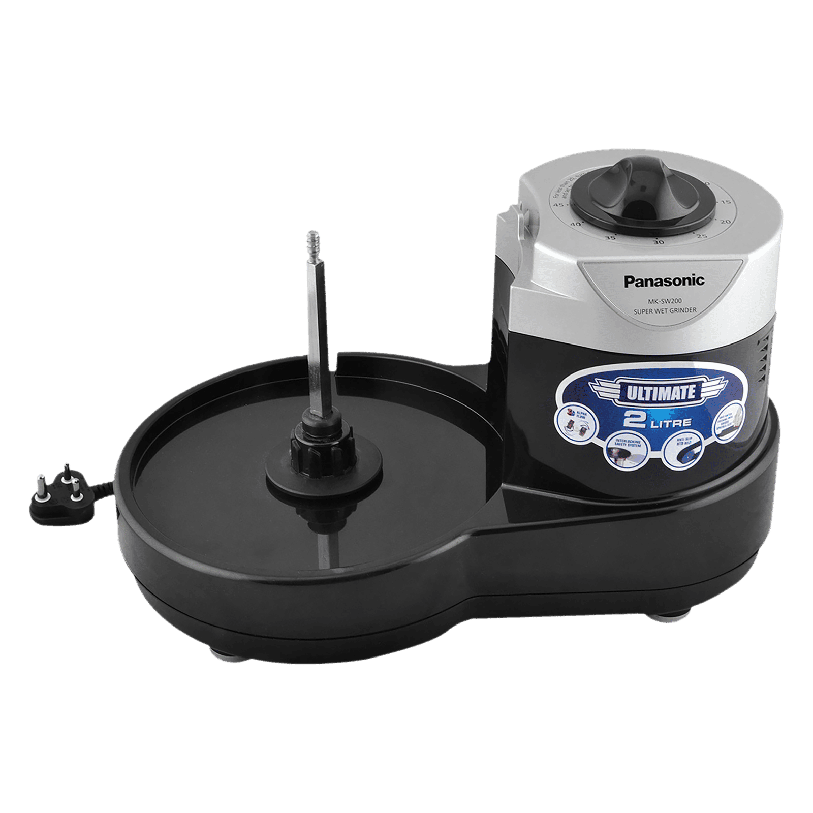Panasonic Ultimate 2 Litres 2 Stones Wet Grinder (Shock Proof, Black)_8