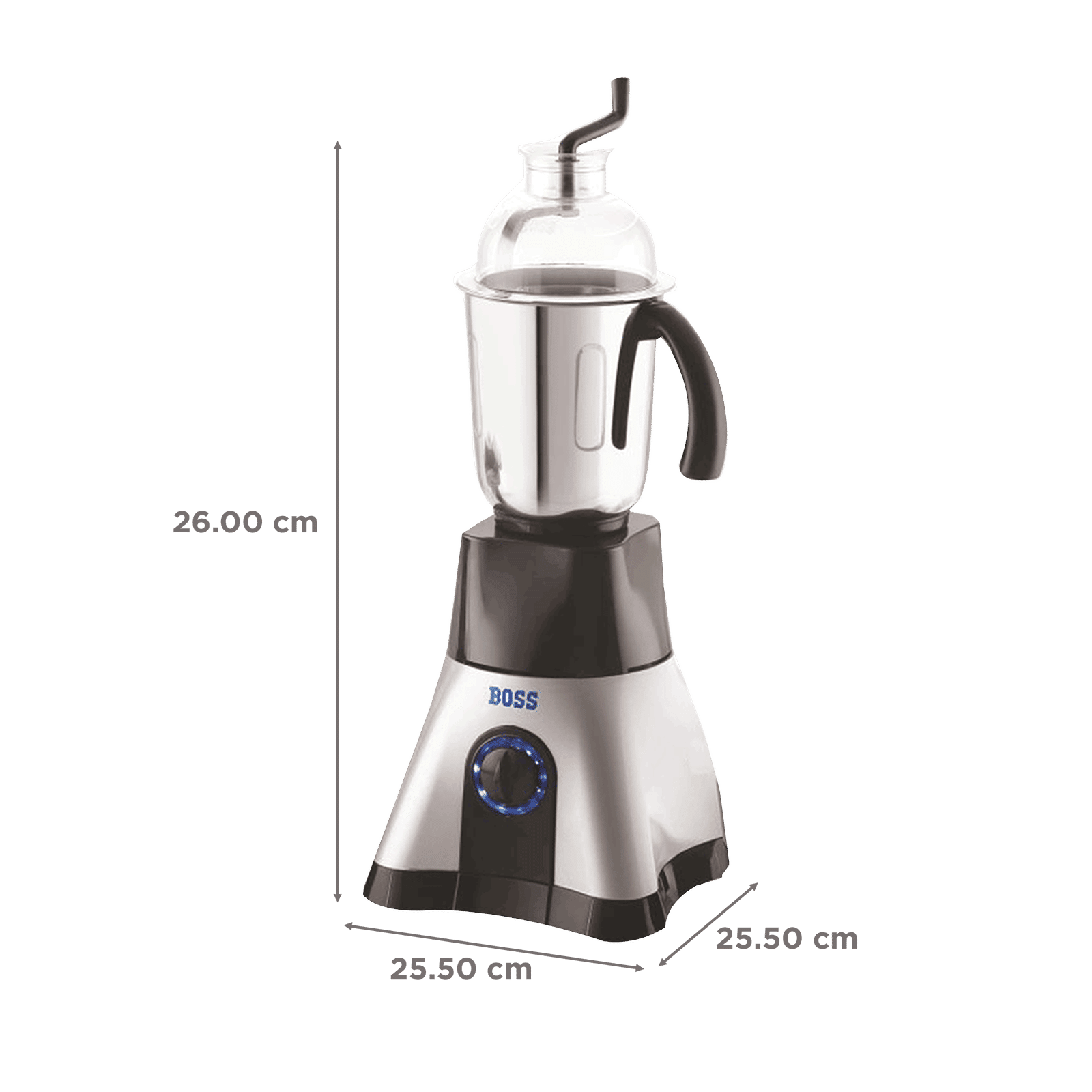BOSS Cyclone 750 Watt 4 Jars Mixer Grinder (18000 RPM, LED Indicators, Silver) BOSS Cyclone 750 Watt 4 Jars Mixer Grinder (18000 RPM, LED Indicators, Silver)_3
