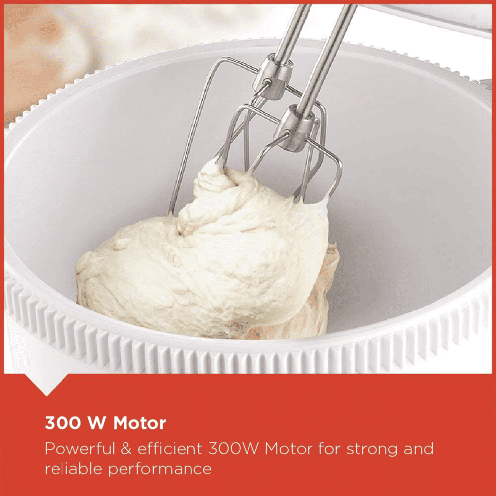 BLACK+DECKER M700 300 Watt 5 Speed Stand Mixer (Single Motor, White)_20