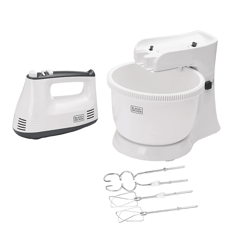 BLACK+DECKER M700 300 Watt 5 Speed Stand Mixer (Single Motor, White)_4