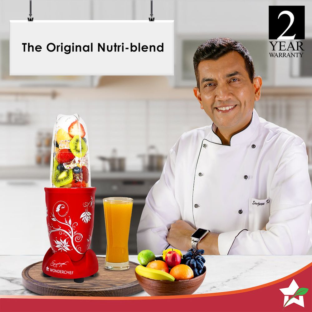 WONDERCHEF Nutri-Blend 400 Watt 2 Jars Mixer Grinder Blender (22000 RPM, All-In-One System, Red)_20