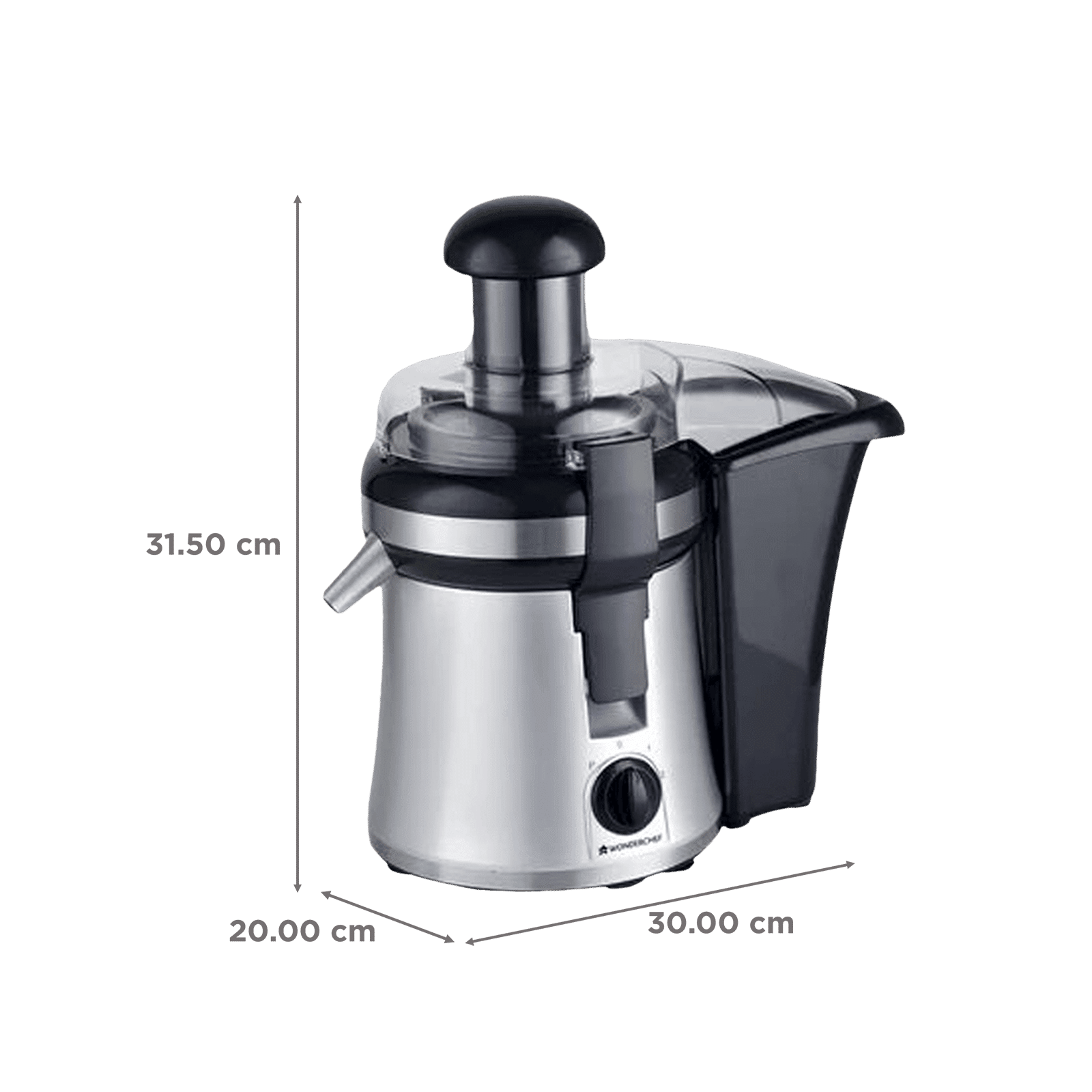 WONDERCHEF Prato 250 Watt 1 Jar Compact Juicer (Advance Copper Motor, Black/Silver) WONDERCHEF Prato 250 Watt 1 Jar Compact Juicer (Advance Copper Motor, Black/Silver)_3