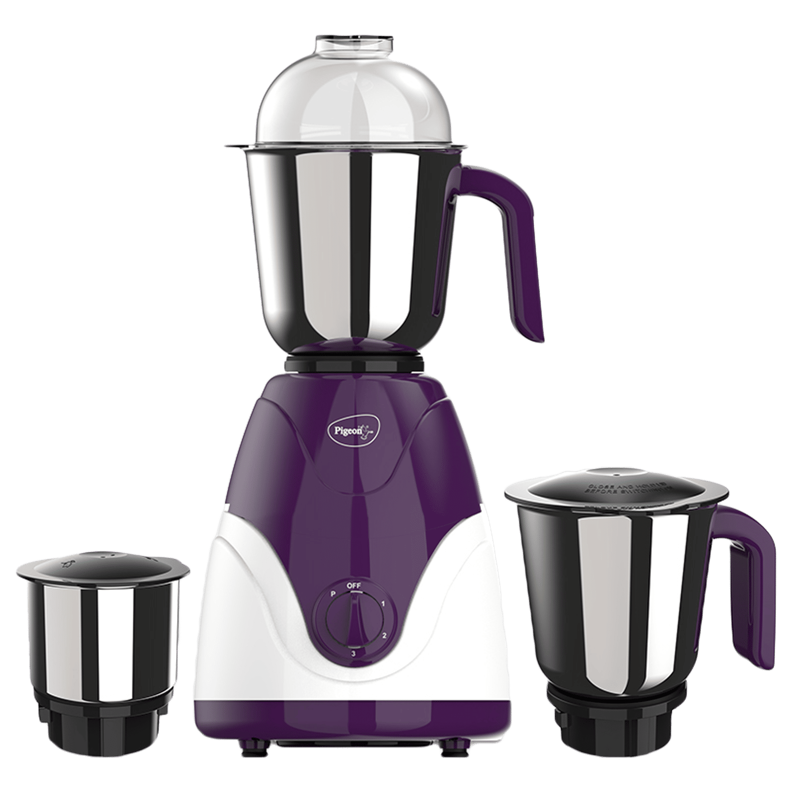 Pigeon Eva 750 Watt 3 Jars Mixer Grinder (Shock Proof Body, Purple) Pigeon Eva 750 Watt 3 Jars Mixer Grinder (Shock Proof Body, Purple)_1