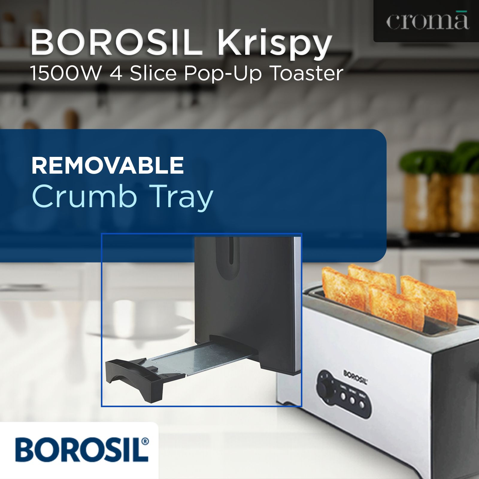 BOROSIL Krispy 1500W 4 Slice Pop-Up Toaster with Temperature Control (Silver)_14