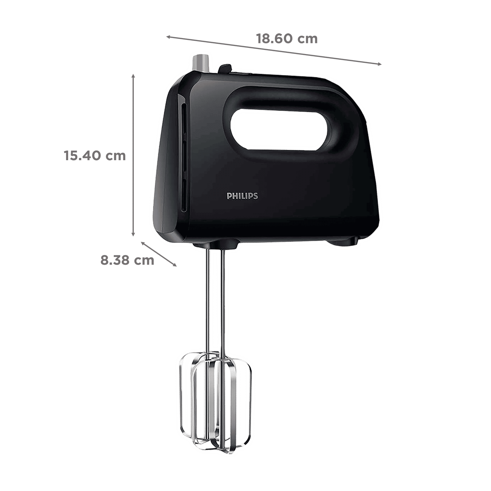 PHILIPS Daily Collection 300 Watt 5 Speed Hand Mixer with 4 Attachments (Non-Slip Grip, Black)_3