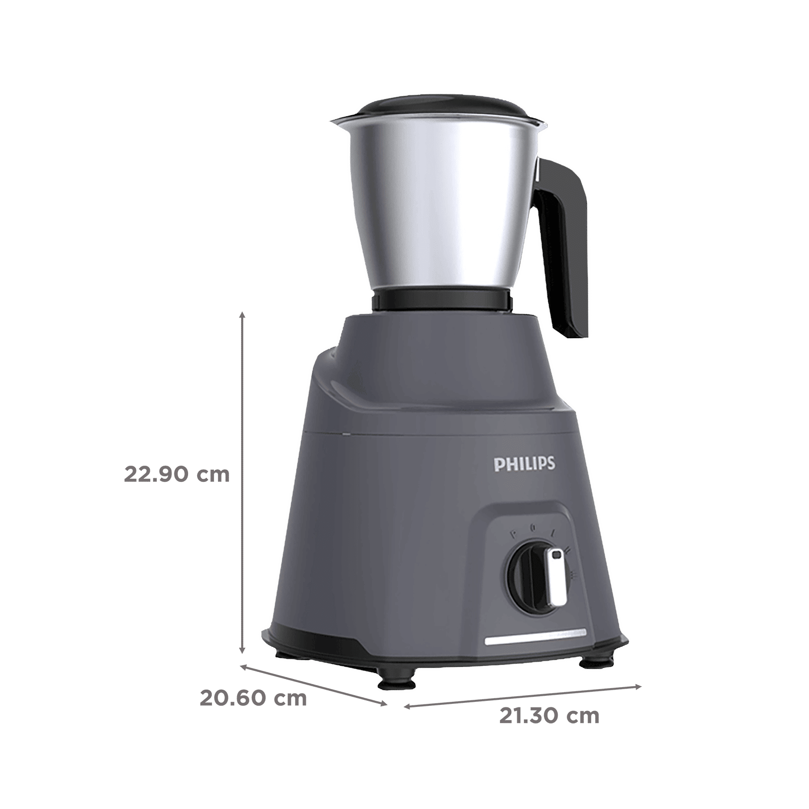 PHILIPS Viva Collection 750 Watt 3 Jars Mixer Grinder (19000 RPM, Overload Protection, Cashmere Grey & Bold Black)_3