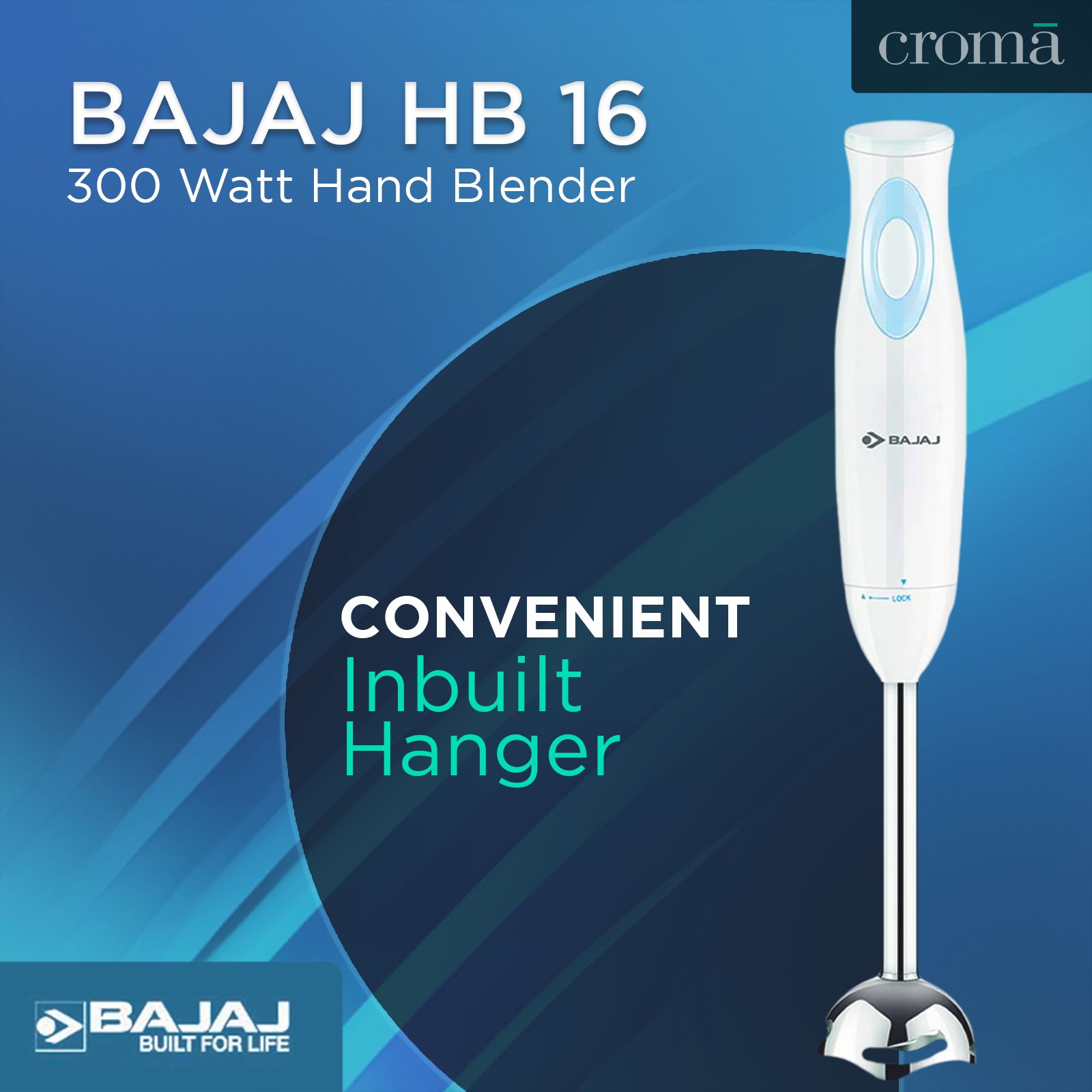 BAJAJ HB 16 300 Watt Hand Blender (Silent DC Motor, White) BAJAJ HB 16 300 Watt Hand Blender (Silent DC Motor, White)_9