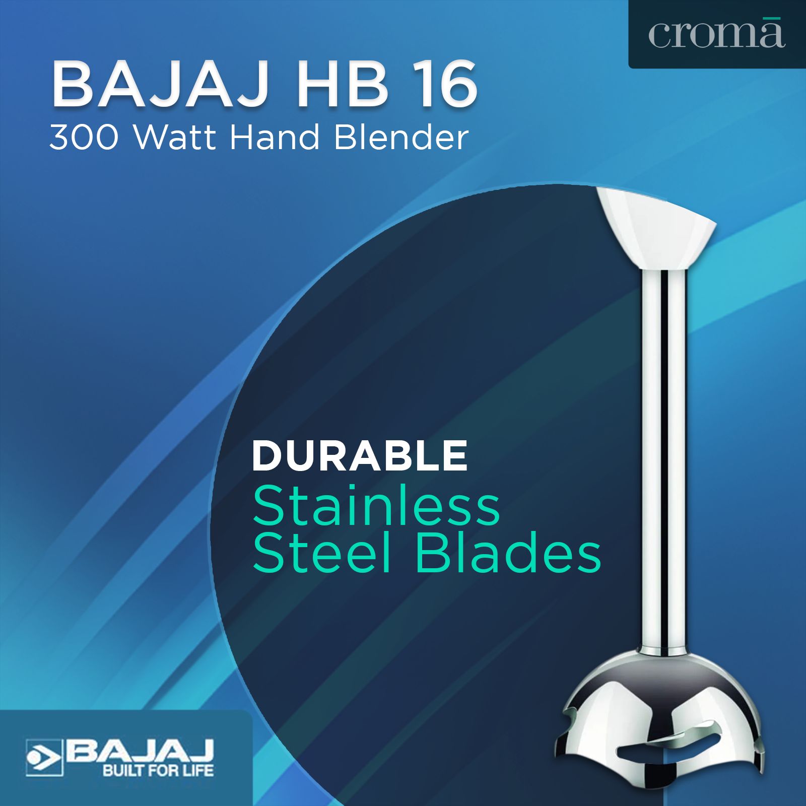 BAJAJ HB 16 300 Watt Hand Blender (Silent DC Motor, White) BAJAJ HB 16 300 Watt Hand Blender (Silent DC Motor, White)_10